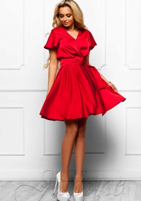 Платье с юбкой солнце-клеш JDN6 красное